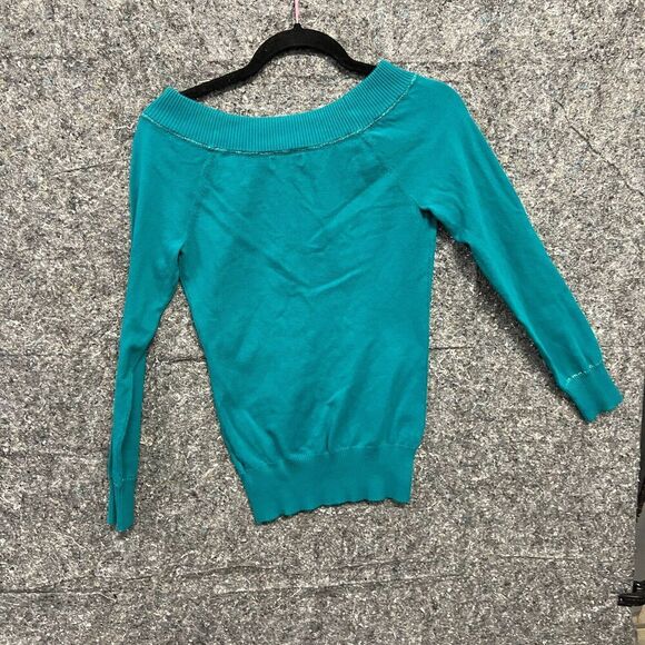 Guess Sweater Women M Blue Long Sleeve Diamonds Comfort Casual - Picture 10 of 10